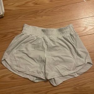 White Lululemon Track That Mid-Rise Lined Short 5”